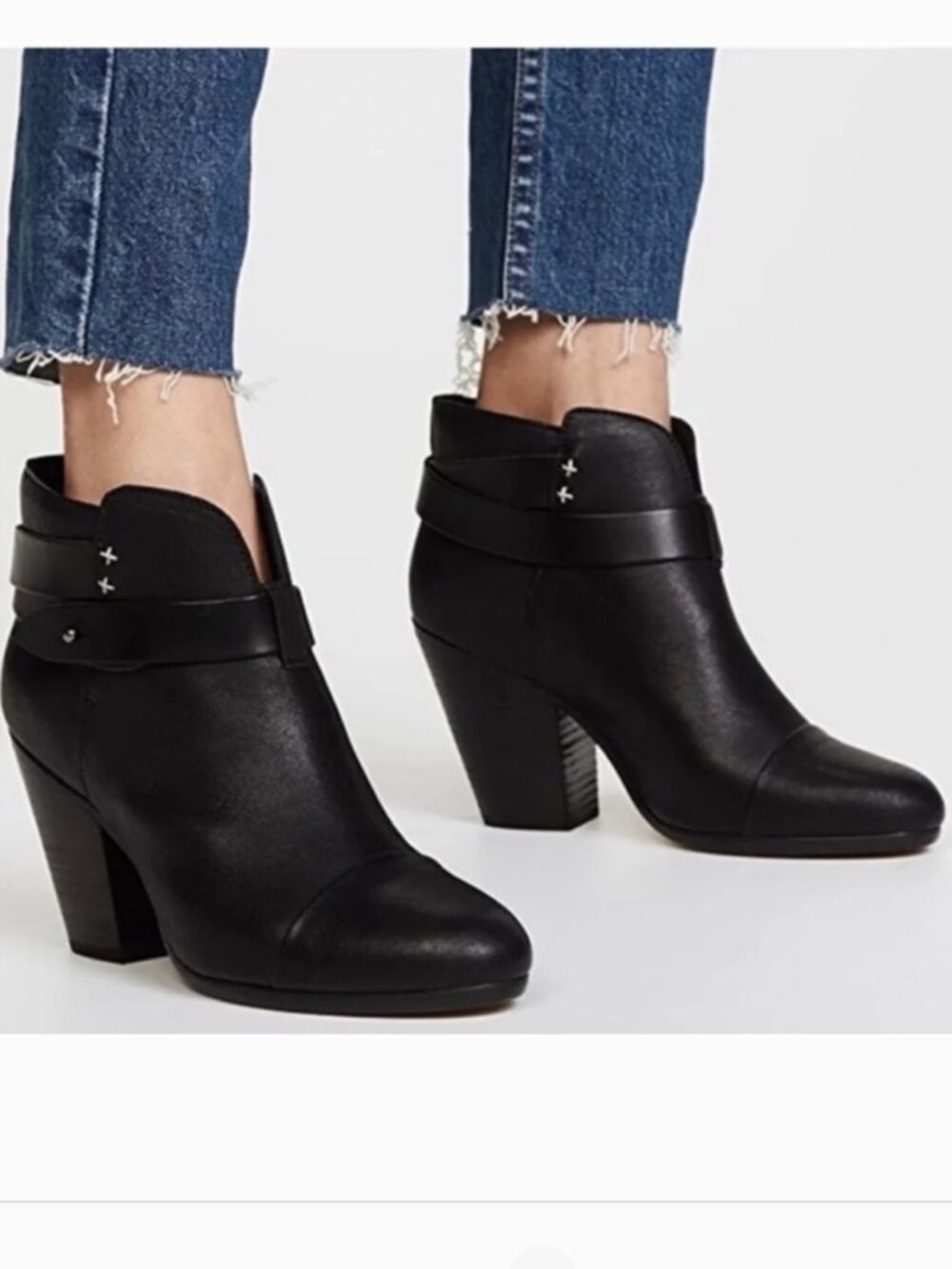 Rag & Bone Black Leather Harrow Boots (Booties) Women's Size 39 (US 9)